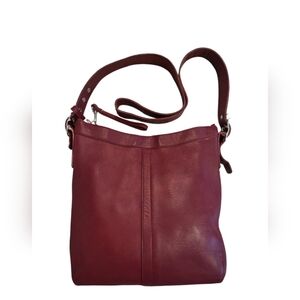 Coach Vintage Red Slim Legacy Duffel Convertible Shoulder or Crossbody Bag